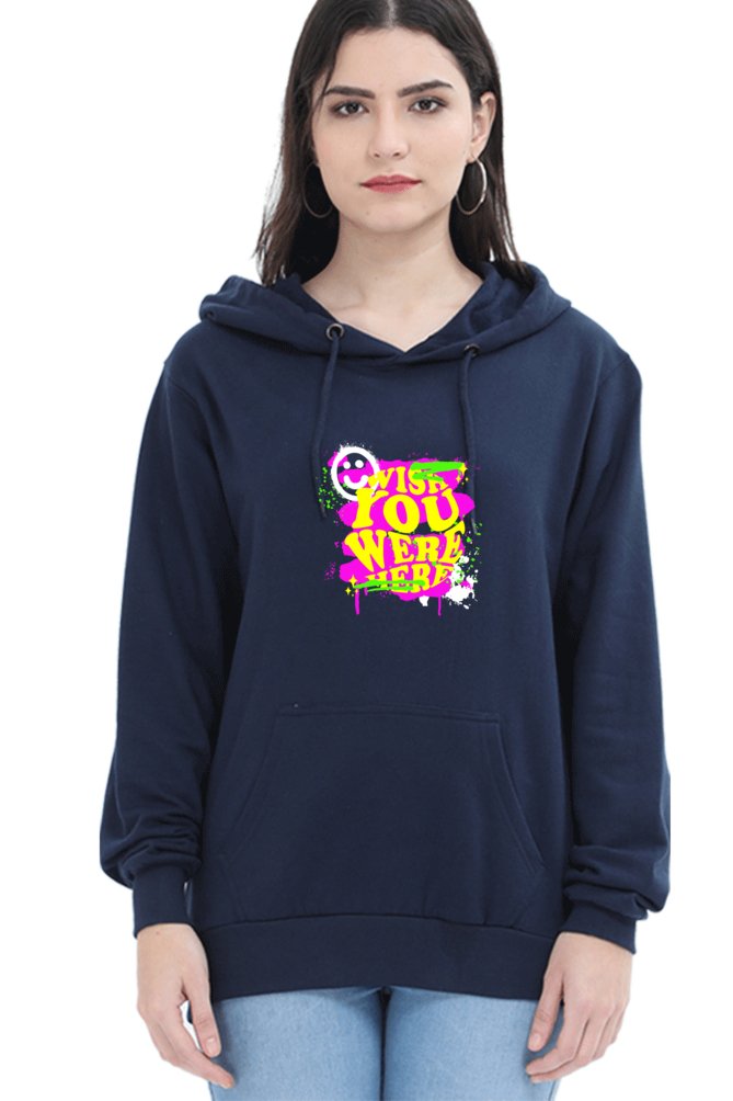 Hoodies For Women's Wish You were Here Printed Hoodie