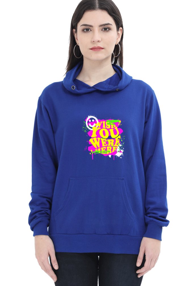 Hoodies For Women's Wish You were Here Printed Hoodie