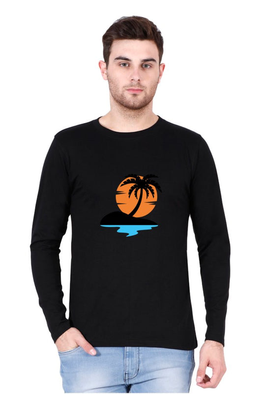 Printed Full Sleeve T Shirts Sunset Printed Full Sleeve TShirts-FULL SLEEVE T SHIRTS-The Sanctum