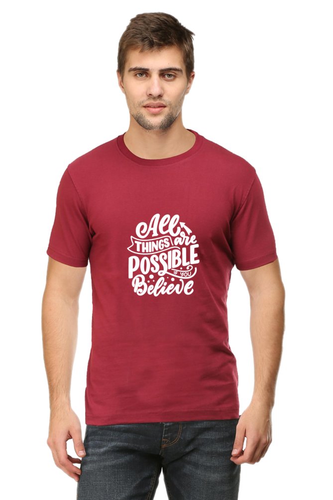 Printed T Shirts for Men All Things Are Possible Printed T Shirts Men