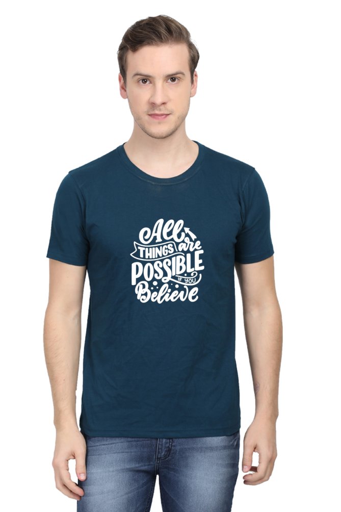 Printed T Shirts for Men All Things Are Possible Printed T Shirts Men