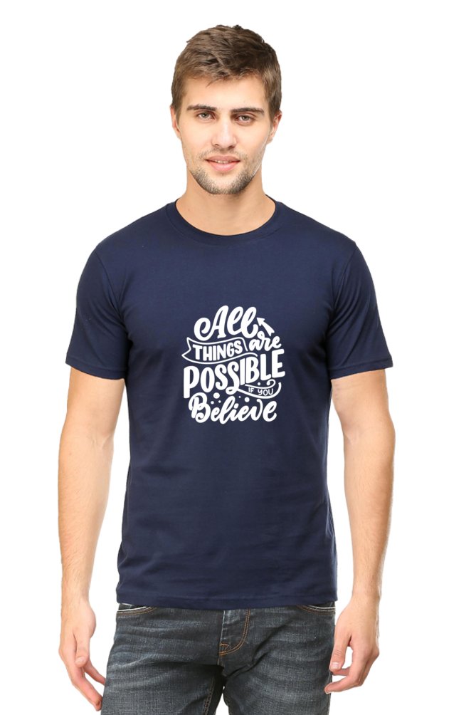 Printed T Shirts for Men All Things Are Possible Printed T Shirts Men