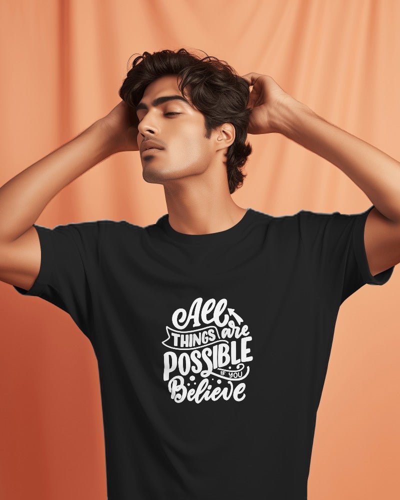 Printed T Shirts for Men All Things Are Possible Printed T Shirts Men