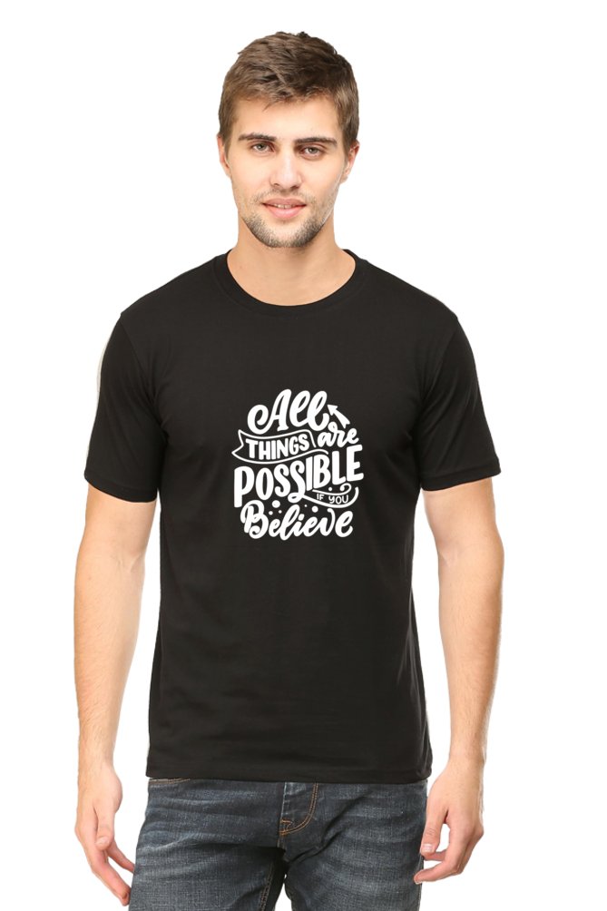 Printed T Shirts for Men All Things Are Possible Printed T Shirts Men