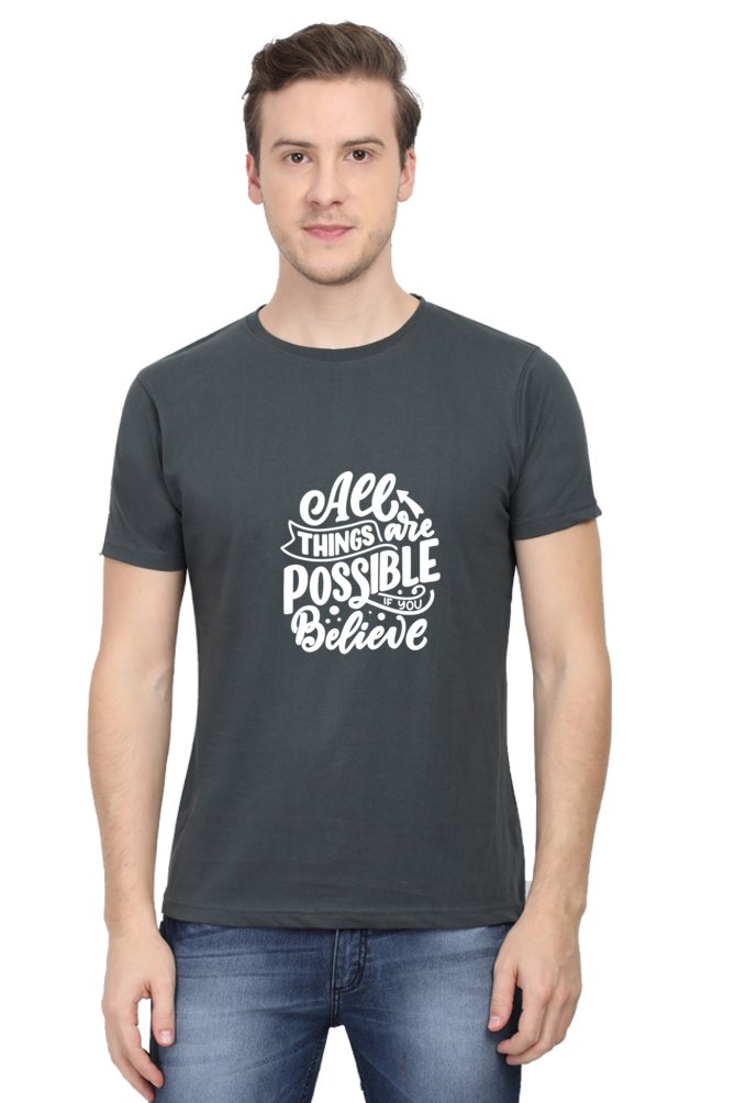 Printed T Shirts for Men All Things Are Possible Printed T Shirts Men