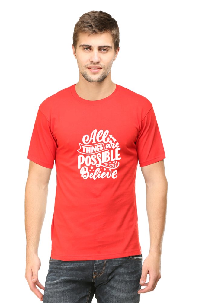 Printed T Shirts for Men All Things Are Possible Printed T Shirts Men