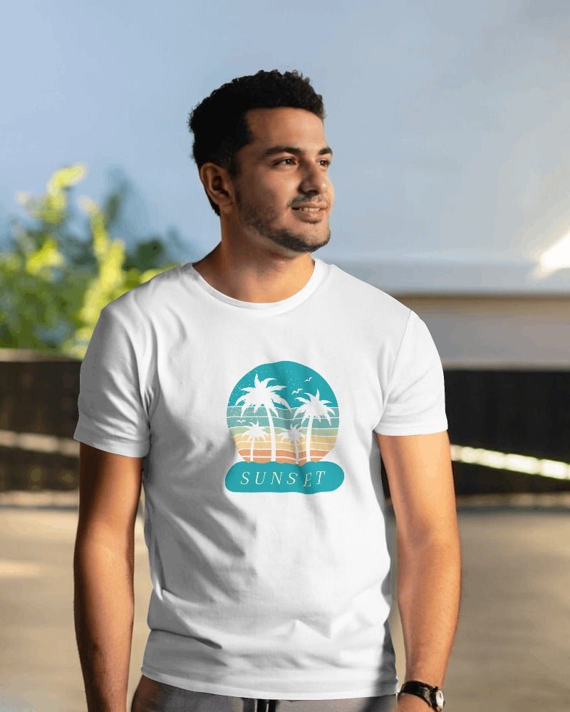 Printed T Shirts for Men Blue Sunset Graphic Shirts Mens-T SHIRTS-The Sanctum