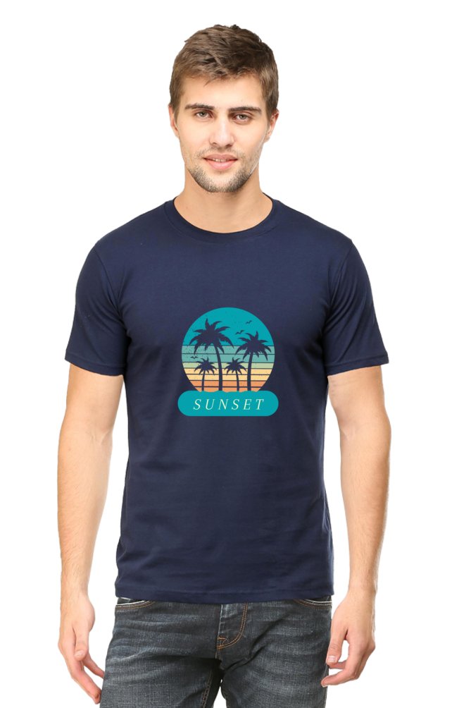 Printed T Shirts for Men Blue Sunset Graphic Shirts Mens-T SHIRTS-The Sanctum