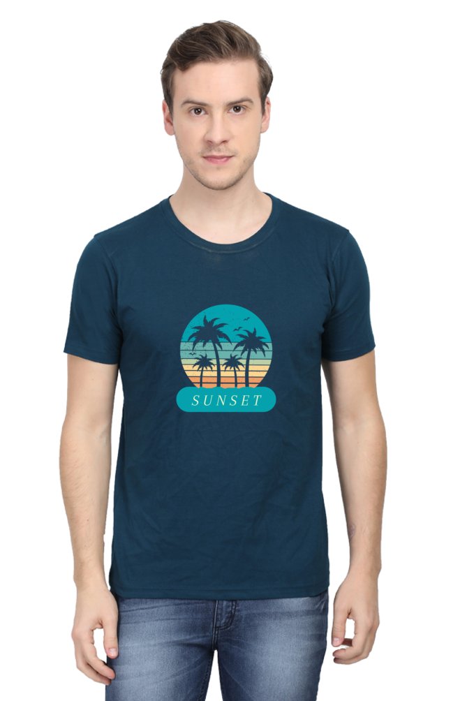 Printed T Shirts for Men Blue Sunset Graphic Shirts Mens-T SHIRTS-The Sanctum