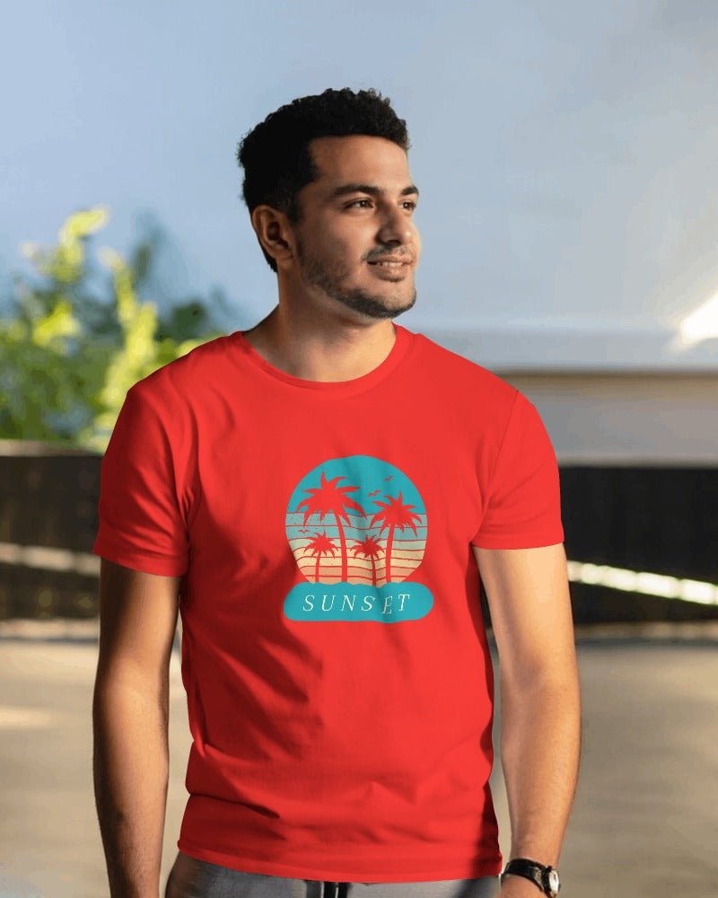 Printed T Shirts for Men Blue Sunset Graphic Shirts Mens-T SHIRTS-The Sanctum