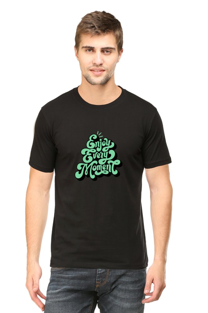 Printed t Shirts For Men Enjoy Every Movement Printed T Shirts Black-T SHIRTS-The Sanctum