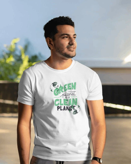 Printed T Shirts for Men Green Planet Printed t-Shirts Customised-T SHIRTS-The Sanctum