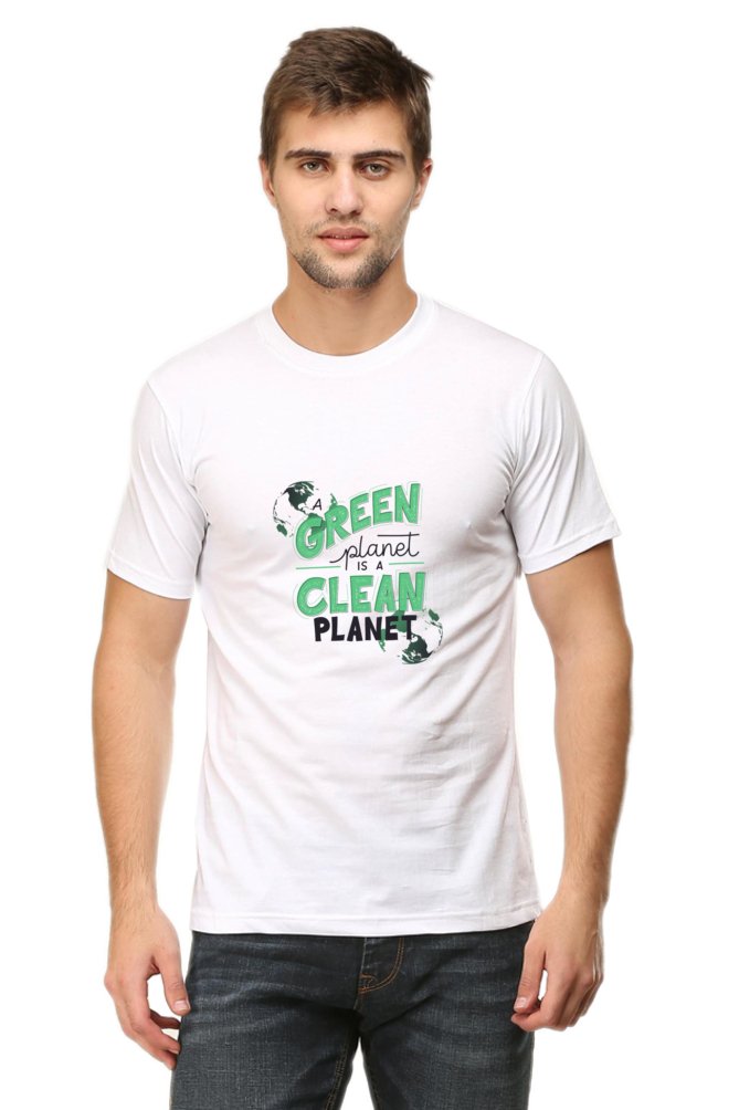 Printed T Shirts for Men Green Planet Printed t-Shirts Customised-T SHIRTS-The Sanctum