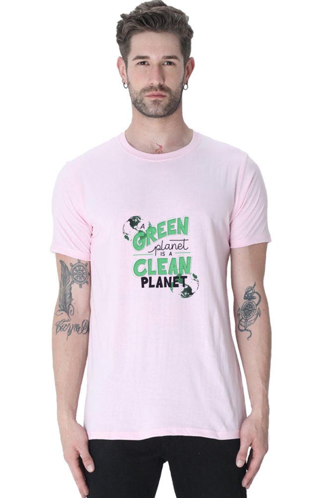 Printed T Shirts for Men Green Planet Printed t-Shirts Customised-T SHIRTS-The Sanctum