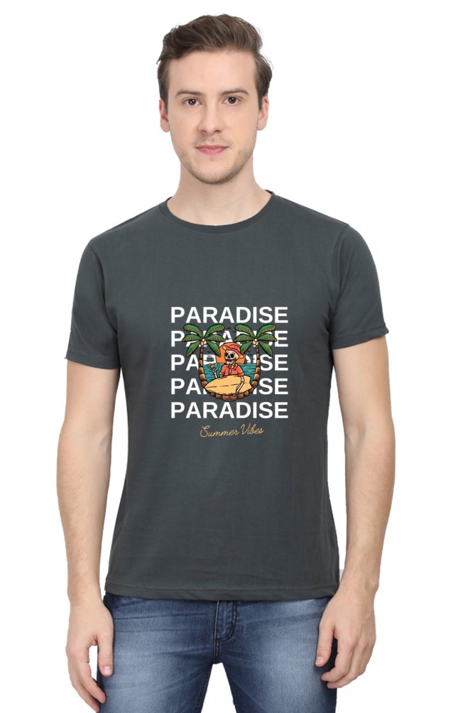 Printed T Shirts for Men Paradise Printed t-Shirts Black