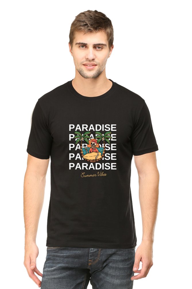 Printed T Shirts for Men Paradise Printed t-Shirts Black