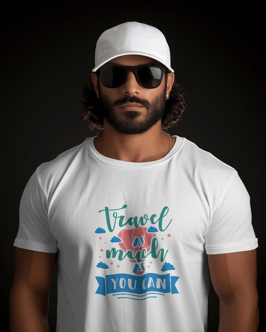 Printed T Shirts for Men Travel As Much As You Can Print To t Shirt-T SHIRTS-The Sanctum