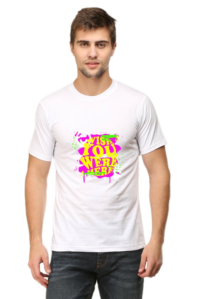 Printed T Shirts for Men Wish U Were Here Printed t-Shirts Customised-T SHIRTS-The Sanctum