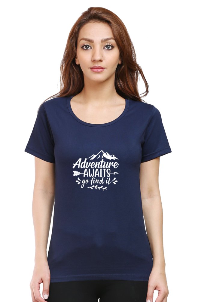 Printed T Shirts For Women Adventure Awaits printed t shirts ladies-The Sanctum-The Sanctum