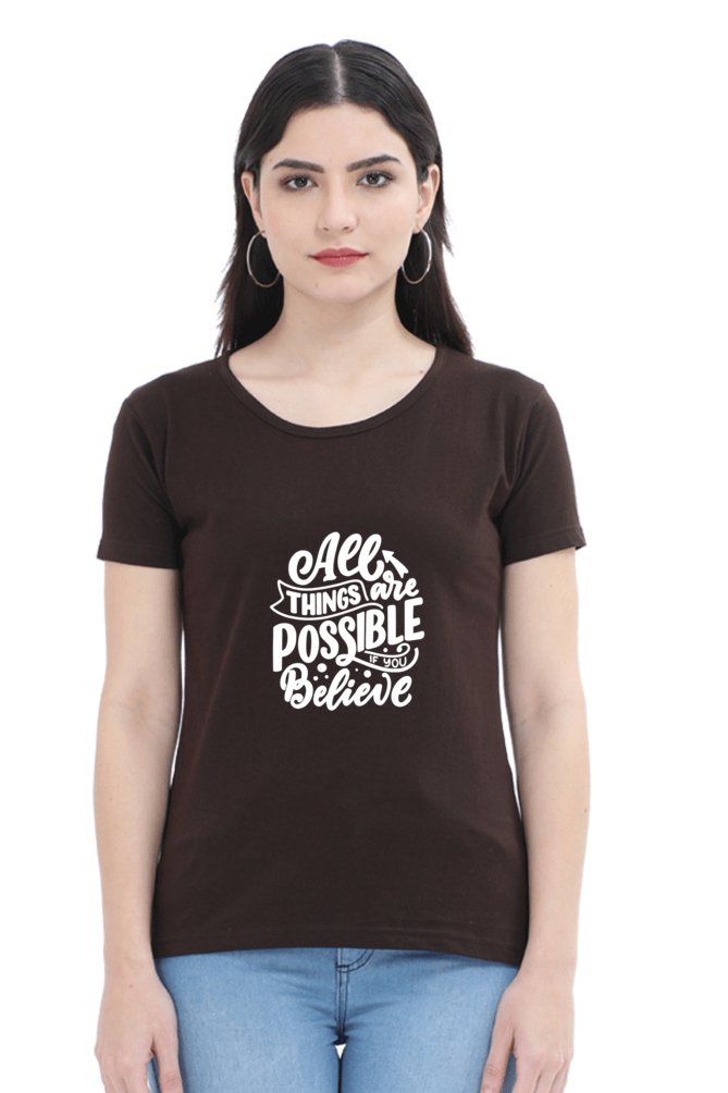 Printed T Shirts For Women All Things Possible Printed T-Shirts Black-The Sanctum-The Sanctum