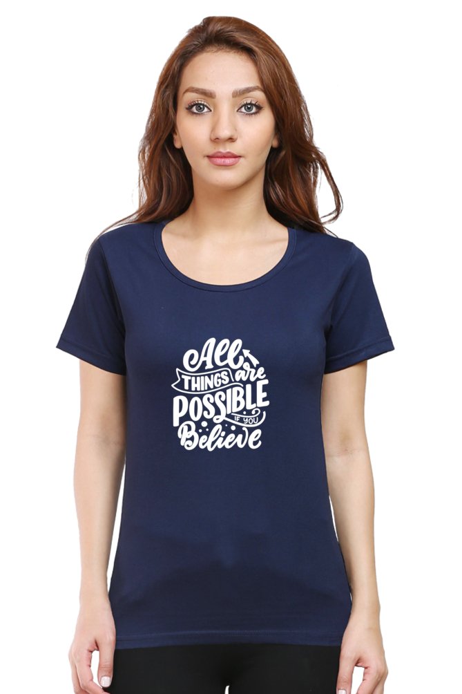 Printed T Shirts For Women All Things Possible Printed T-Shirts Black-The Sanctum-The Sanctum