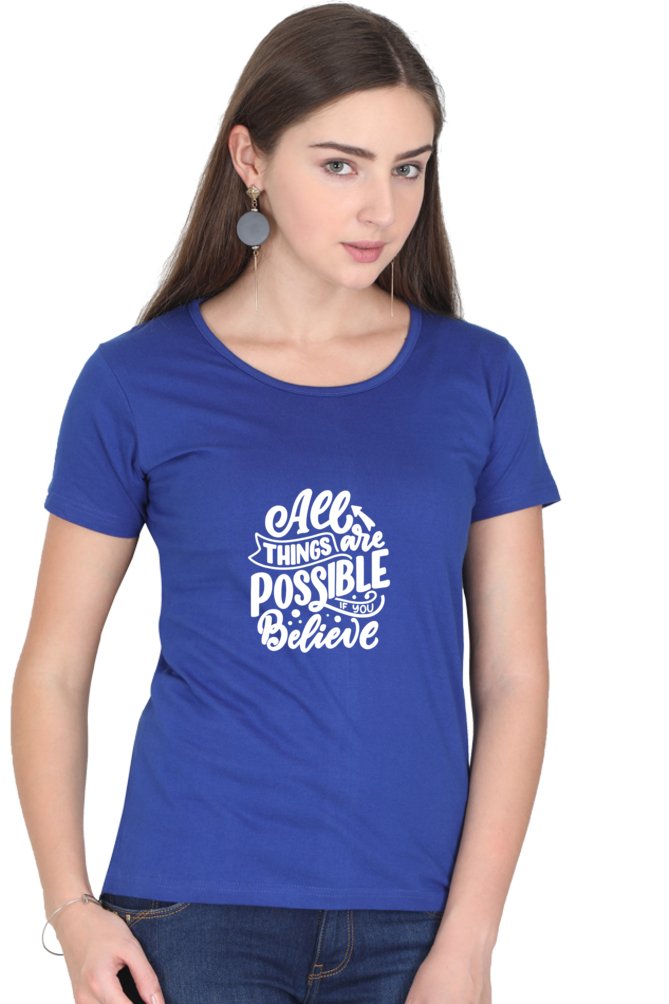 Printed T Shirts For Women All Things Possible Printed T-Shirts Black-The Sanctum-The Sanctum