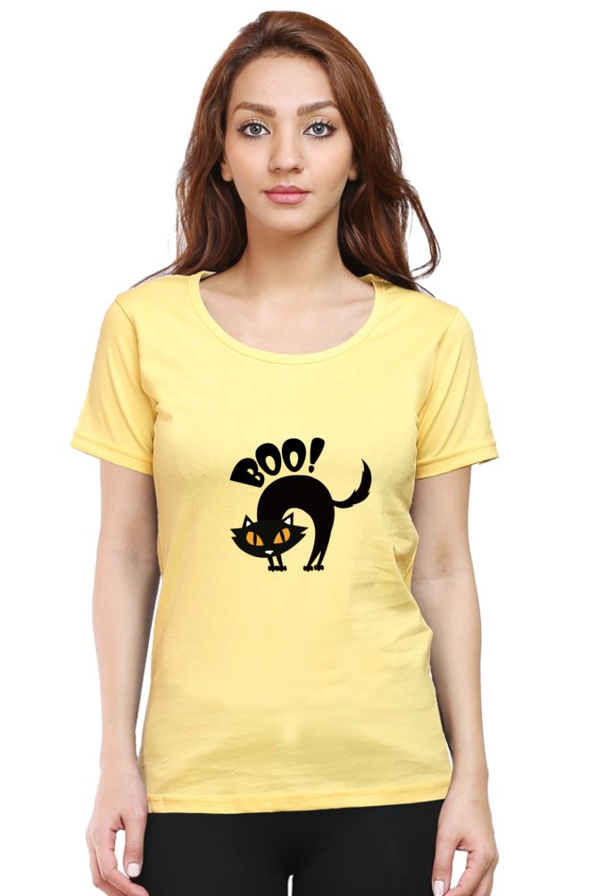 Printed t shirts For Women Boo Printed t Shirts White-The Sanctum-The Sanctum