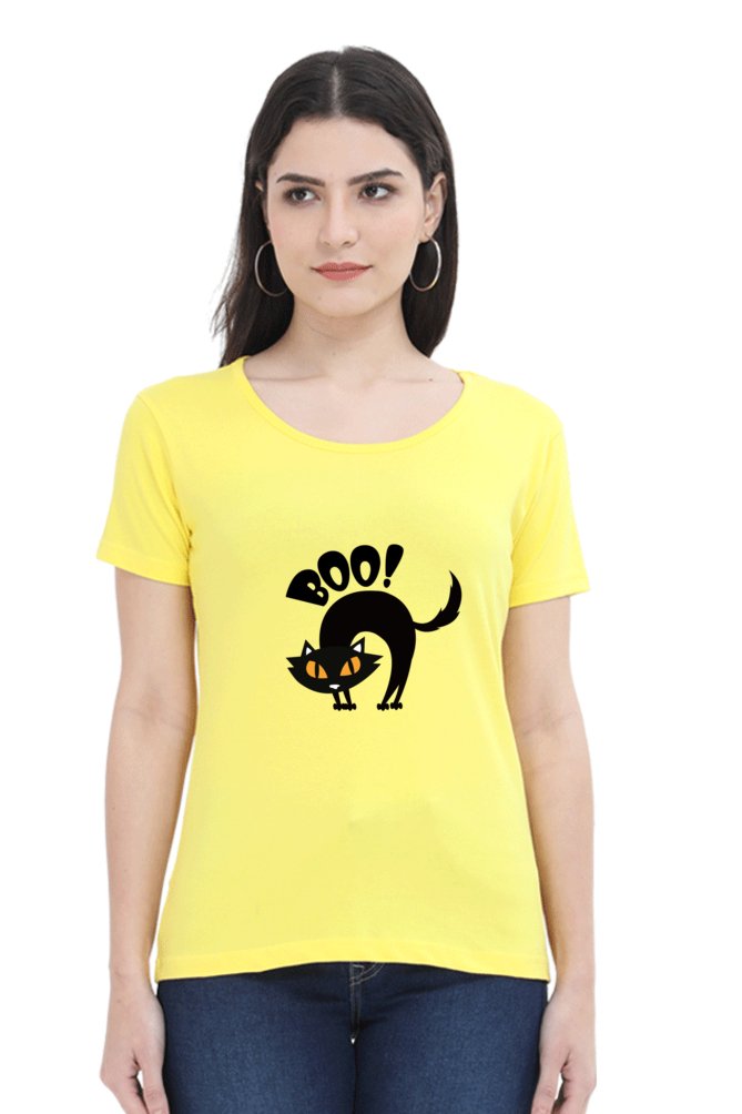 Printed t shirts For Women Boo Printed t Shirts White-The Sanctum-The Sanctum