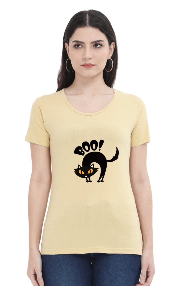 Printed t shirts For Women Boo Printed t Shirts White-The Sanctum-The Sanctum