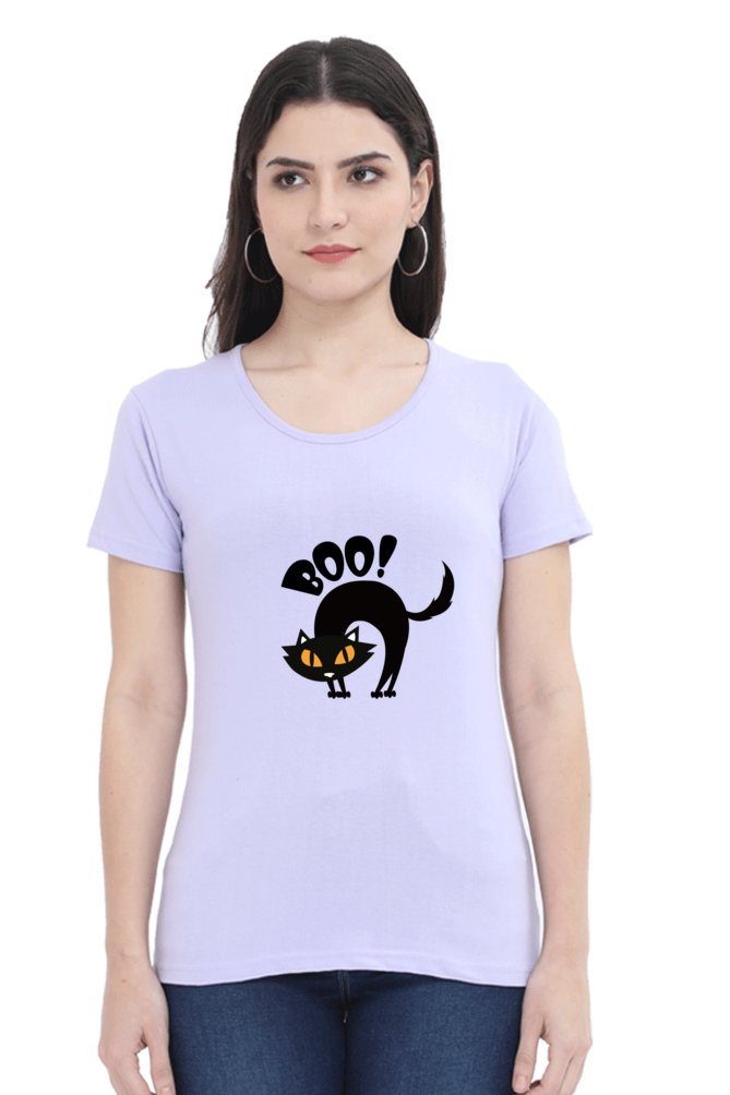 Printed t shirts For Women Boo Printed t Shirts White-The Sanctum-The Sanctum