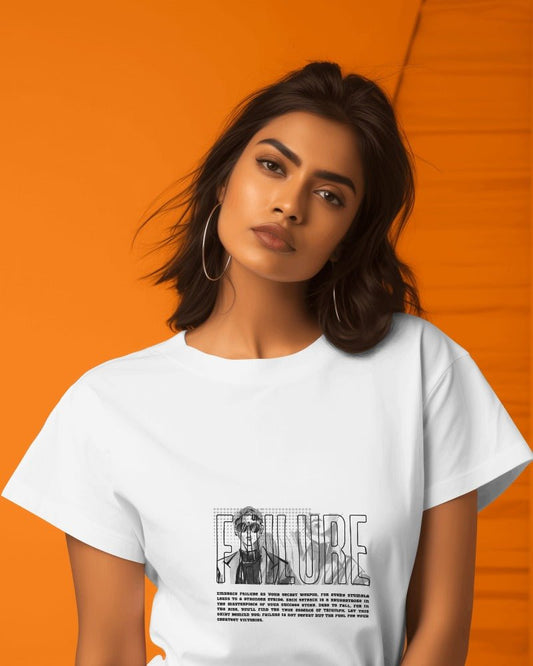 Printed t Shirts For Women Failure Printed t Shirts White-The Sanctum-The Sanctum