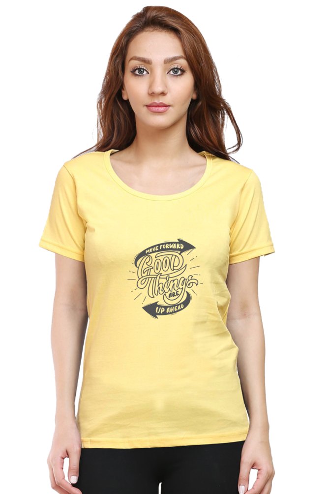 Printed t shirts For Women Good Things Printed T Shirts White-The Sanctum-The Sanctum