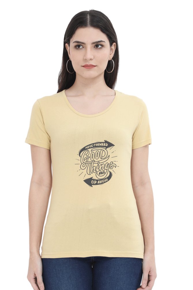 Printed t shirts For Women Good Things Printed T Shirts White-The Sanctum-The Sanctum