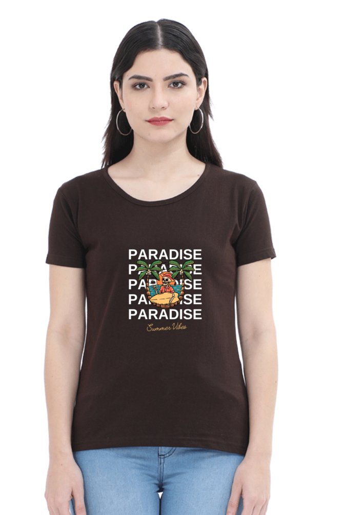 Printed t shirts For Women Paradise Printed t shirts Black-The Sanctum-The Sanctum