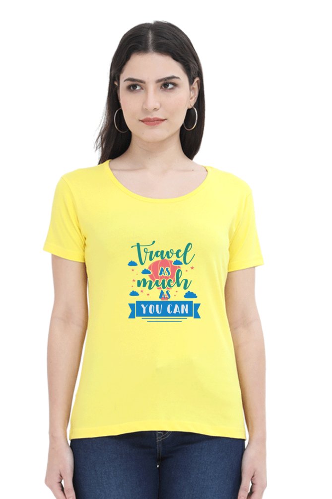 Printed T Shirts For Women Travel As Much As You Can Print To T Shirt-The Sanctum-The Sanctum