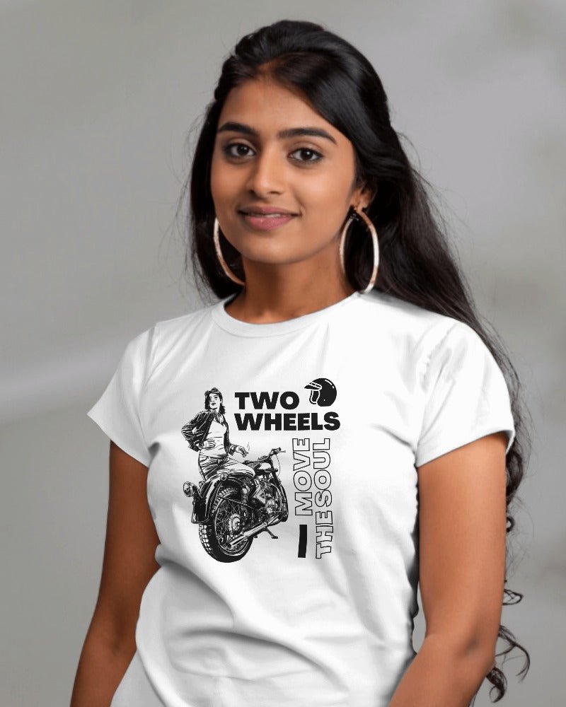 Printed t shirts for women two wheels move soul printed t shirts customised-The Sanctum-The Sanctum