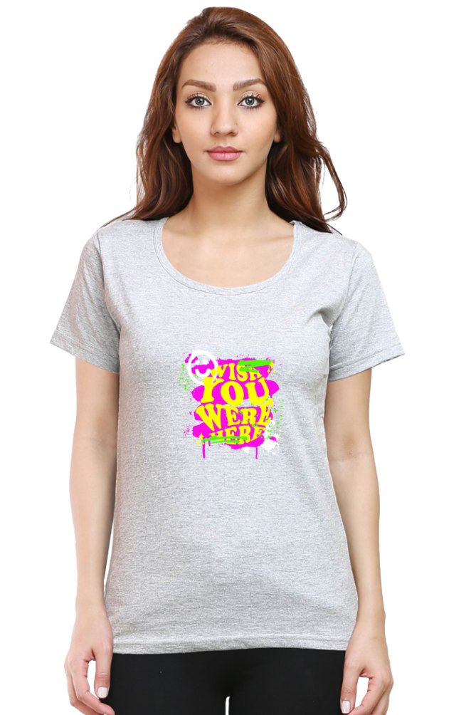 Printed T Shirts For Women Wish You Were Here Printed T Shirts Womens-The Sanctum-The Sanctum