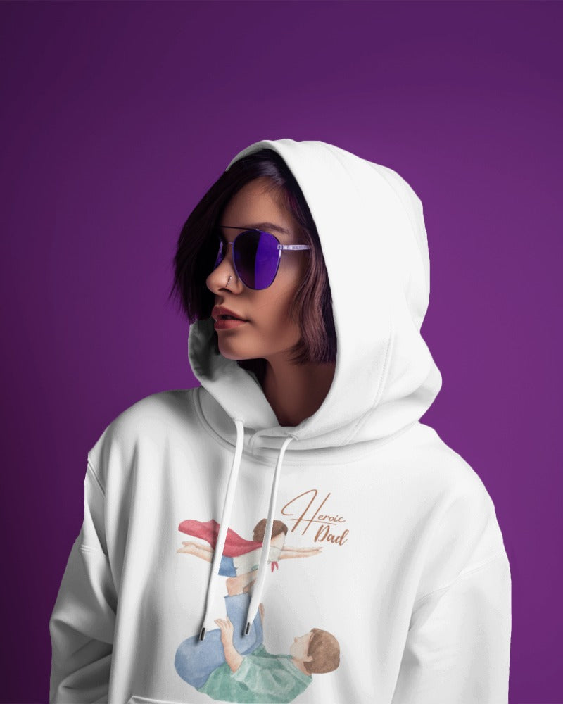 hoodies for women's heroic dad hoodies for women white