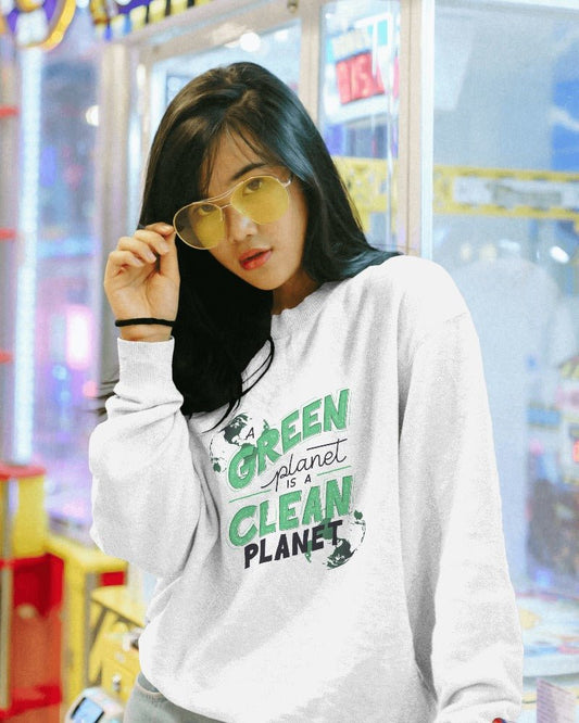 Sweatshirts For Women Green Planet Sweatshirts For Women White-SWEATSHIRTS FOR WOMEN-The Sanctum