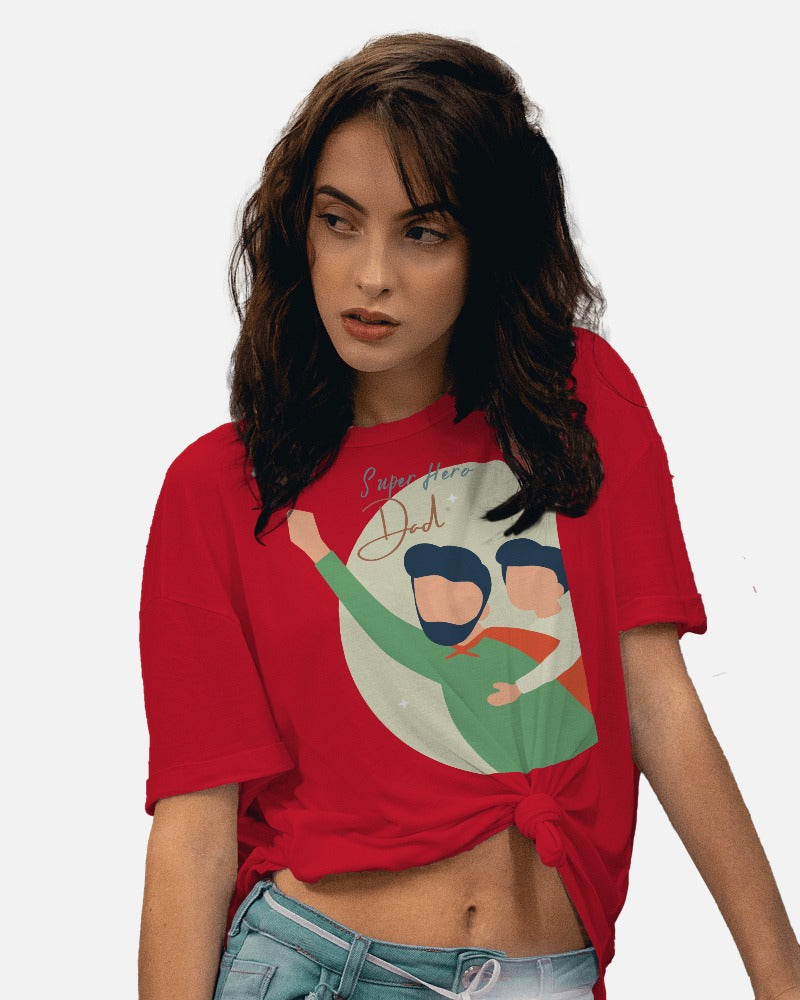 Oversized T Shirt For Women super hero dad Oversized T Shirts Printed