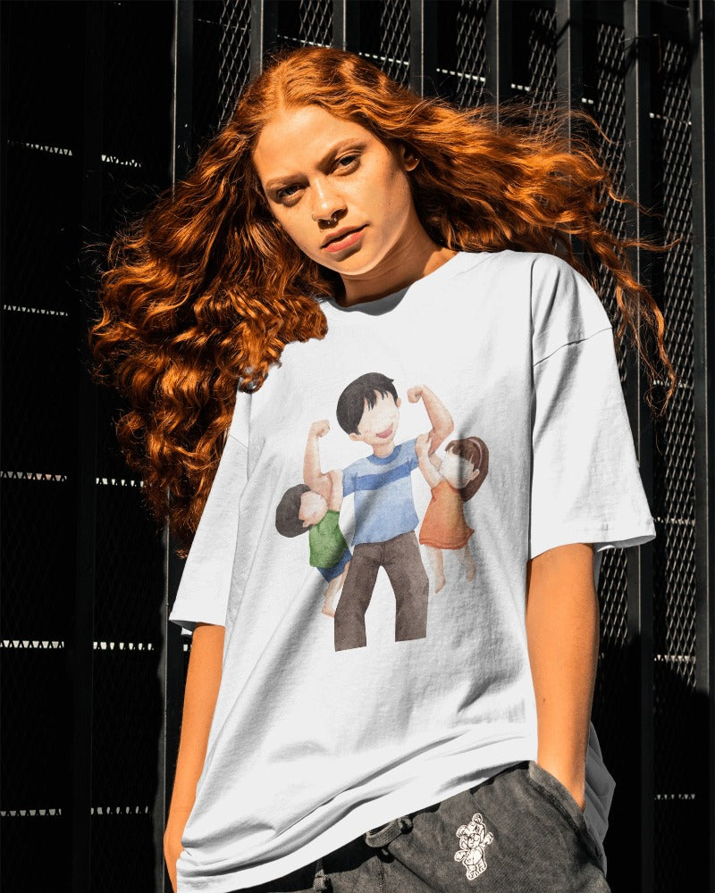 Oversized T Shirt For Women dad daughter son Oversized T Shirts Anime