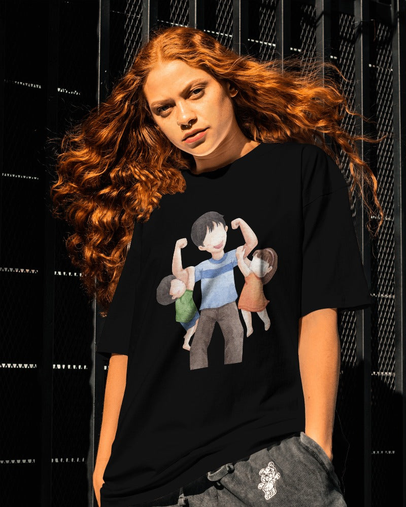 Oversized T Shirt For Women dad daughter son Oversized T Shirts Anime